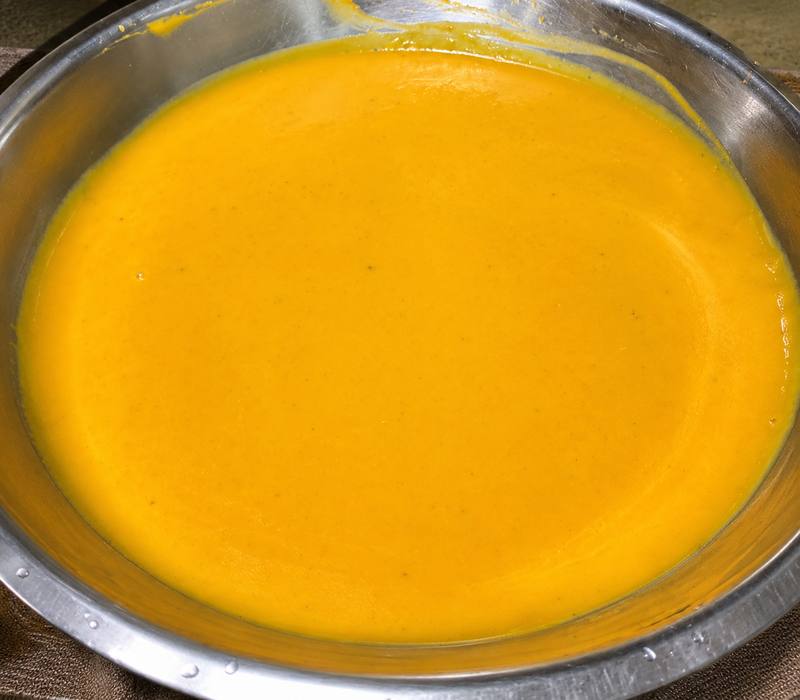 Creamy pumpkin soup, blended smooth